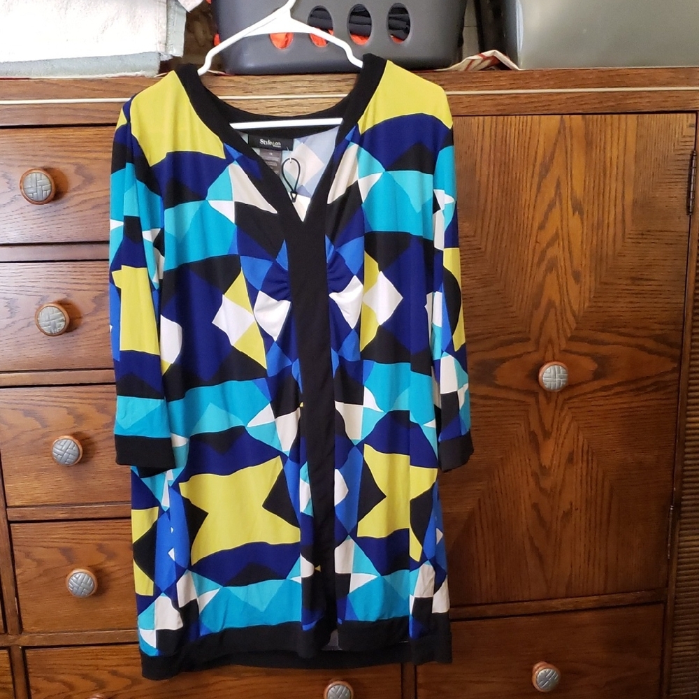 Style & Co. Multicolor Geometric Mini Dress